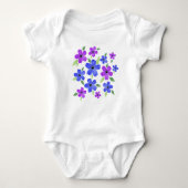 Paars en blauwe Waterverf Floral Motif Romper (Voorkant)