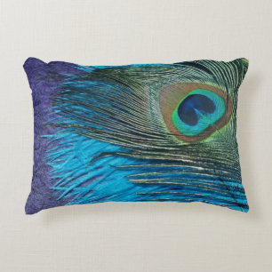 Paars en Blauwgroen Peacock Decoratief Kussen