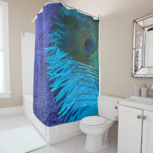 Paars en Blauwgroen Peacock Douchegordijn
