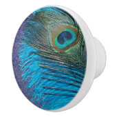 Paars en Blauwgroen Peacock Keramische Knop (Rechts)