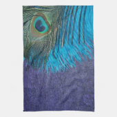 Paars en Blauwgroen Peacock Theedoek (Verticaal)