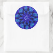 Paars en Blauwgroen Petals Mandala Ronde Sticker (Tas)