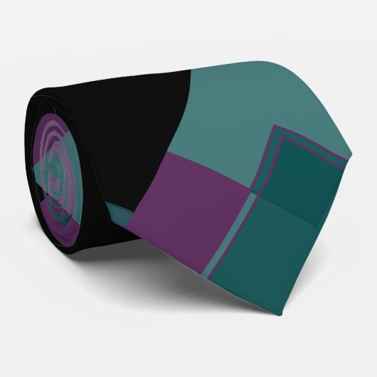 Paars en Blauwgroen Stropdas (Opgerold)