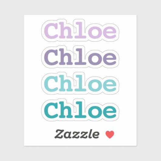 Paars en Blauwgroen Type verloopkleur Onderlignaam Sticker (Vel)