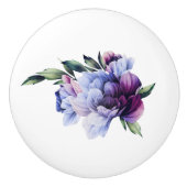 Paars en Blue Lush Peony Clear Afbeelding Keramische Knop (Voorkant)