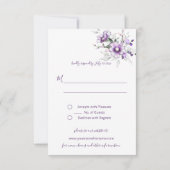 Paars en Blush Diamanten Frame | RSVP Kaartje (Achterkant)