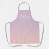 Paars en Blush eenvoudige gepersonaliseerde echtge Schort (Voorkant)