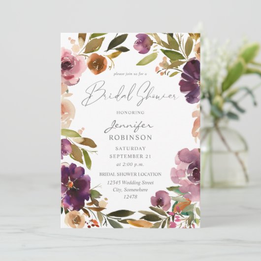 Paars en Blush Roze Vrijgezellenfeest V2 Groot Kaart (Staand voorkant)