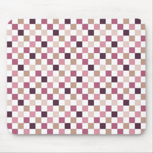 Paars en bruin geruit mozaïek minimalistisch muismat