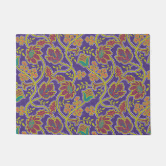 Paars en Chartreuse bloemenchintz Deurmat