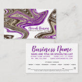 paars- en chocoladekaartje afsprakenkaartje (Voorkant / Achterkant)