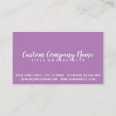 paars- en chocoladestrokken visitekaartje (Achterkant)