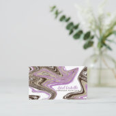 paars- en chocoladestrokken visitekaartje (Staand voorkant)