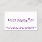 paars- en chocoladestrokken visitekaartje (Achterkant)