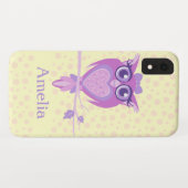 Paars en citroengeel, schattig gepersonaliseerd Case-Mate iPhone case (Achterkant (horizontaal))