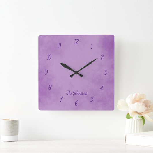  Paars en classie Vierkante Klok (Huis)