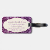 Paars en crème met flaconetiket bagagelabel (Achterkant horizontaal)