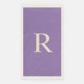 Paars en Crème Monogram  Servet (Voorkant)
