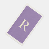 Paars en Crème Monogram  Servet (Hoek)