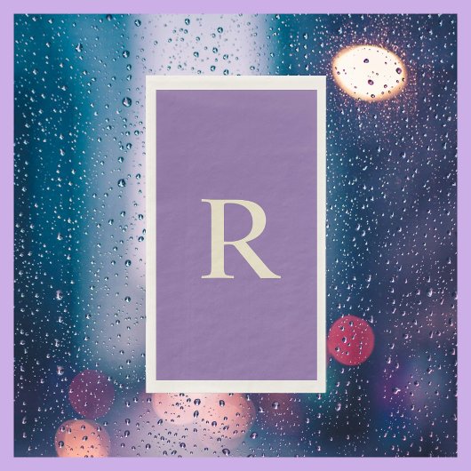 Paars en Crème Monogram  Servet