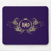 Paars en Faux Glitter Girly Floral Lijst Muismat (Voorkant)