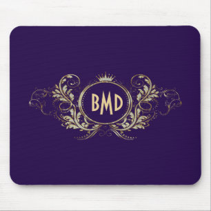 Paars en Faux Glitter Girly Floral Lijst Muismat