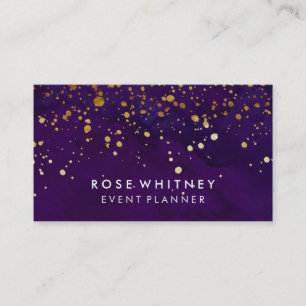 Paars en Faux Gold Glitter Visitekaartje