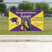 Paars en geel Afstuderen van vinyl Foto Spandoek (Insitu)