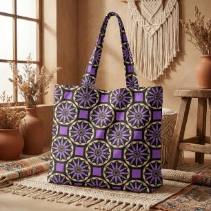 Paars en geel Elegant Trendy Geometric Pattern Stof