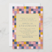  Paars en geel geometrisch Vrijgezellenfeest Kaart (Voorkant)