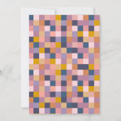  Paars en geel geometrisch Vrijgezellenfeest Kaart (Achterkant)