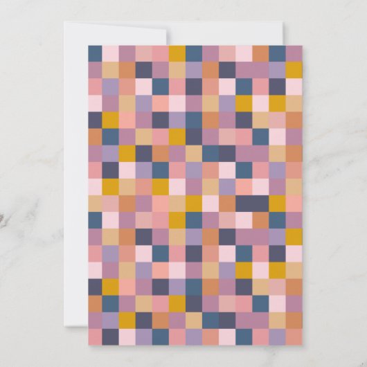 Paars en geel geometrisch Vrijgezellenfeest Kaart (Achterkant)