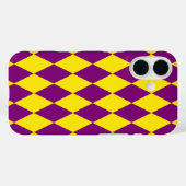 Paars en geel Harlekijn geruit ontwerp Case-Mate iPhone Case (Achterkant (horizontaal))