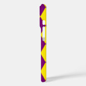 Paars en geel Harlekijn geruit ontwerp Case-Mate iPhone Case (Achterkant / Links)