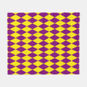 Paars en geel harlekijn geruit ontwerp fleece deken (Voorkant (Horizontaal))