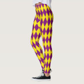 Paars en geel Harlekijn geruit ontwerp Leggings (Links)