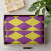 Paars en geel Harlekijn geruit ontwerp Tissuepapier (Geschenk)