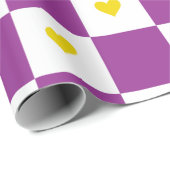 Paars en Geel Hart Cadeaupapier (Rol Hoek)