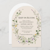 Paars en Geel Kleine Bloem Baby Shower Kaart (Voorkant / Achterkant)