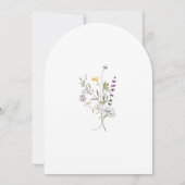 Paars en Geel Kleine Bloem Baby Shower Kaart (Achterkant)