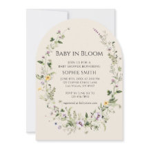 Paars en Geel Kleine Bloem Baby Shower