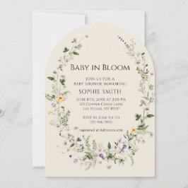 Paars en Geel Kleine Bloem Baby Shower Kaart