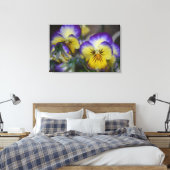 Paars en geel kwartdedoek canvas afdruk (Insitu (Slaapkamer))