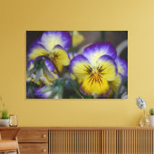 Paars en geel kwartdedoek canvas afdruk (Insitu (Woonkamer))