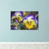 Paars en geel kwartdedoek canvas afdruk (Insitu (Houten vloer))