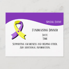 Paars en geel linthart briefkaart