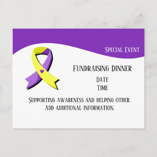 Paars en geel linthart briefkaart