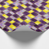 Paars en geel | Moderne faux glitter & Opal Cadeaupapier (Hoek)