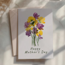 Paars en Geel Moederdag Boeket  