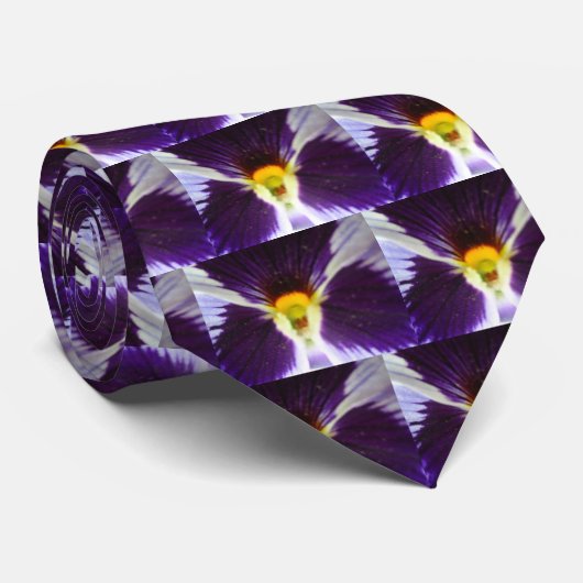 Paars en geel Stropdas van Floral (Opgerold)
